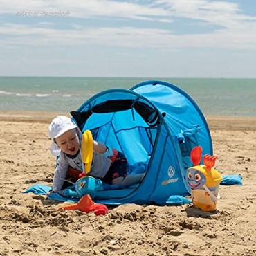 outdoorer Kinder-Strandmuschel & Reisebett Zack Premium Baby UV 80 selbstaufbauend 3 Fenster