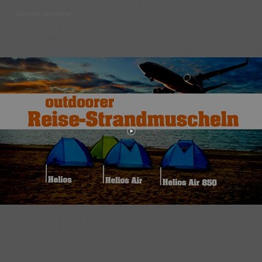 outdoorer Strandmuschel Helios Reise-Strandmuschel UV Schutz 80 Mini-Packmaß Strandzelt Sonnenschutz & Windschutz