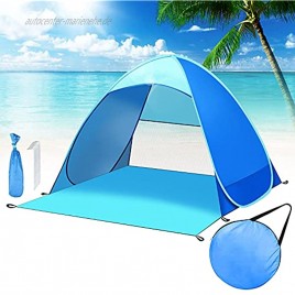 Pop Up Strandmuschel Tragbares Strandzelt UV Schutz Zelt für 2-3 Personen Belüftetes Strandzelt mit Netzbereich Superleichtes Strandzelt inkl. Tragetasche und Heringen