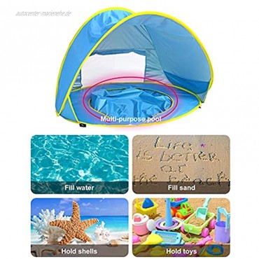 PW TOOLS Baby Strandzelt Pop-up Baby Strandzelt Portable Shade Pool UV-Schutz Sun Shelter für Kleinkinder Strandmuschel Baby Pool