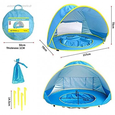 PW TOOLS Baby Strandzelt Pop-up Baby Strandzelt Portable Shade Pool UV-Schutz Sun Shelter für Kleinkinder Strandmuschel Baby Pool