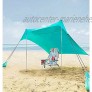 Strand Schatten Zelt Sun Shelter Sonnensegel Sonnenschutz Mit 4 Sandsäcken Und 2 Alustangen Lycra Sonnendach Strandmuschel Für Strand Camping 7x7ft Green-6.8x6.8x5.5ft