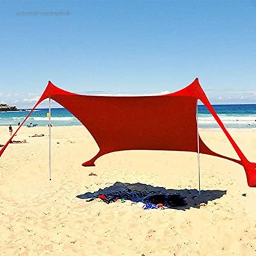 Strand Schatten Zelt Sun Shelter Sonnensegel Sonnenschutz Tragbare Sonnensegel Camping Plane für Strand Terrasse Balkon und Garten 210 X 150 X 170cm