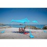 SUN NINJA Pop Up Strandzelt Sonnenschutz UPF50+ mit Sandschaufel Erdnägeln und Stabilitätsstangen Outdoor-Schatten für Campingausflüge Angeln Hinterhofspaß oder Picknicks | 300cm x 300cm | Türkis