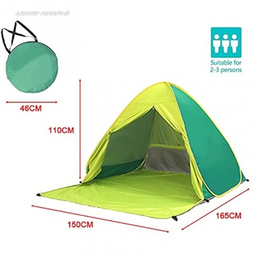WTOKL Strandzelt Sonnenschutz UV Cabana Shelter Zelte Automatische Einrichtung Camping Strandschirm Zelt für UV Sonnenschutz für 3-4 Personen