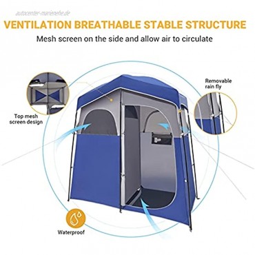 SONG Tragbare doppelte Duschwechselzelt mit abnehmbarem Boden im Freien beweglich WC Privacy Shelter Zelt