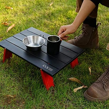 BESPORTBLE Outdoor-Klapptisch für Picknick-Camping Leichter Tragbarer Klapptisch für Outdoor-Camping-Grill Schwarz Und Rot