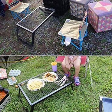 Demeras Klapptisch Tragbare Camping Lagerfeuer Grill Picknick Integrierte Lagerregal Bügeleisen für Camping Camping Grill im Freien