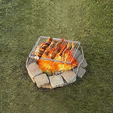 TONG Faltender Lagerfeuergrill 304 Edelstahlgitter robuster Tragbare Campinggrill mit Beinen Tragetasche Outdoor-Geräte Color : M
