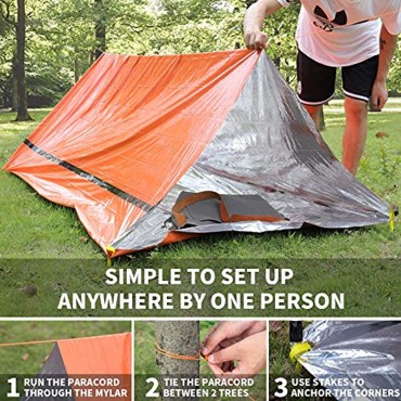 EILIKS Emergency Sleeping Bag Camping Bivy Sacks Waterproof Lightweight Thermal Life Tent Emergency Survival Shelter Survival Gear for Outdoor Adventure Camping Hiking
