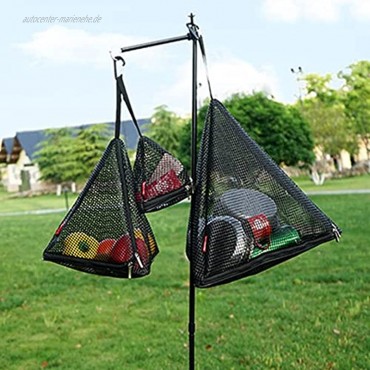 Taitan Outdoor Reißverschluss-Netztasche zum Aufhängen dreieckiger Aufbewahrungskorb mit Haken faltbar PVC Trockennetz für Camping