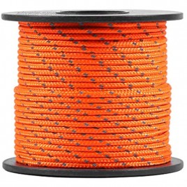 Abaodam Reflektierendes Seil 31 m 2,1 mm für den Außenbereich Zeltbefestigung helle Farbe Wäscheleine Seil für Wandern Camping orange Sportartikel