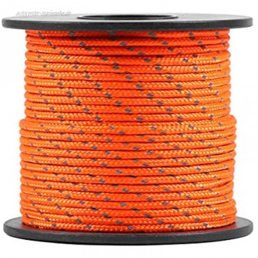 Abaodam Reflektierendes Seil 31 m 2,1 mm für den Außenbereich Zeltbefestigung helle Farbe Wäscheleine Seil für Wandern Camping orange Sportartikel