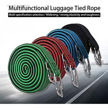 Aseok elastisches Gepäckseil elastisches Bungee-Seil universal strapazierfähig elastisch mit Karbonstahl-Haken geeignet für Fahrräder Elektroautos 2 und 4 Meter 2 m rot