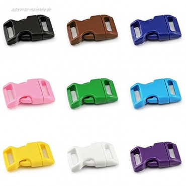 Ganzoo Klickverschluss aus Kunststoff im Farb-Mix Set 5 8'' Klippverschluss Steckschließer Steckverschluss für Paracord-Armbänder Hunde-Halsbänder Rucksack
