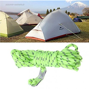 VOSAREA Abspannseile Leuchtend Reflektierend Zeltschnüre Zeltheringe mit Schnalle für Camping Zelt Outdoor Verpackung 4m 6 Stück Grün