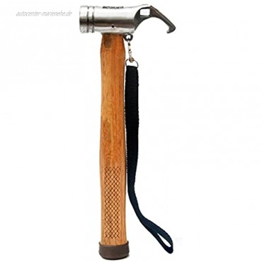 4.3 * 1,3 * 11,8 Zoll Outdoor Camping Safety Hammer Multifunktionsstahlhammer mit Holzgriff Bergsteigen Trekking Werkzeug Zelt Klaue Hammer