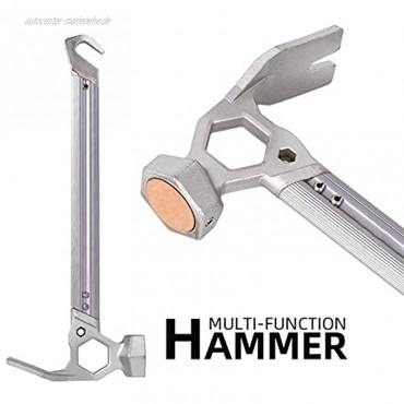 Aluminium Camping Hammer mit Haken 12tragbarer Leichter multifunktionaler Zeltpfahlhammer für Camping Wandern Rucksackreisen