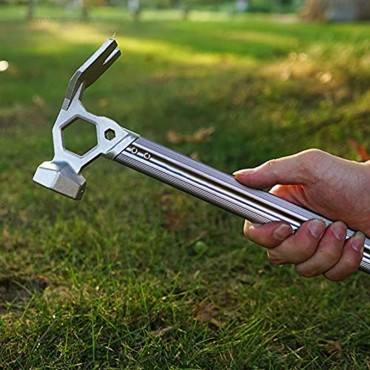 Aluminium Camping Hammer mit Haken 12tragbarer Leichter multifunktionaler Zeltpfahlhammer für Camping Wandern Rucksackreisen