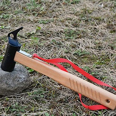 Unbekannt Outdoor Zelt Hammer Heavy Duty Camping Mallet Hohe Festigkeit Kopf & Holz Griff mit Lanyard heringe Stake Puller Entferner Werkzeuge