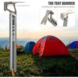 Zelthammer Leichter Aluminiumgriff Edelstahlhammer Bergsteigen im Freien Camping Zelt Nagelzieher Hammer