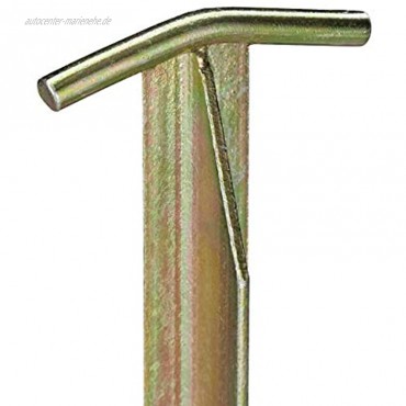 Relaxdays 8 x Heringe T-Profil verzinkter Stahl 30 cm lang schlagfest Zeltheringe für Vorzelt Pavillon Bodenanker Gold