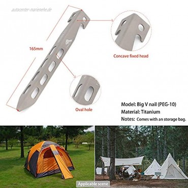 TOAKS Titan Zeltheringe Ultralight Outdoor Camping V-förmige Feste Heringe