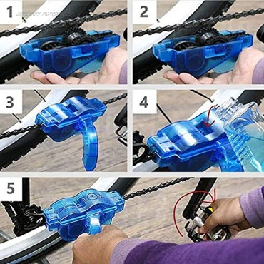 GAESHOW 4pcs Fahrradkettenreiniger Kit Tragbare Fahrradkettenwäscher Reinigungsbürste Werkzeugset