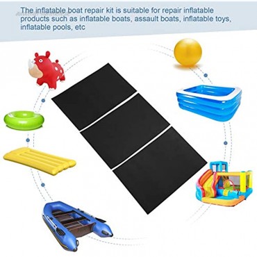 Yosoo Health Gear 3-teiliges Reparaturset für Schlauchboote aufblasbares Kajak-Patch PVC-Reparatur-Patch geeignet für die Reparatur von Schlauchbooten Schwimmbädern Spielzeugen usw.Schwarz