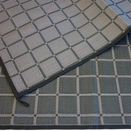 Zeltteppich ´´´odooro WAVETEX Square 2,7m x 5m schwarz-grau *** 400 g m² Outdoor Teppich Vorzelt Teppich Garten Spieldecke