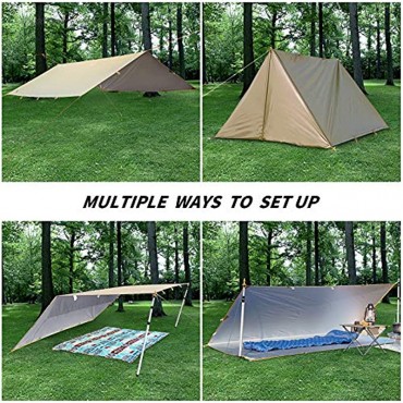 ADIKING Camping Zeltplane 3,2m x 3m wasserdichte Tragbare Tarp für Hängematte Leicht Anti-UV Regenschutz Sonnenschutz für Camping Wandern Outdoor-aktivitäten