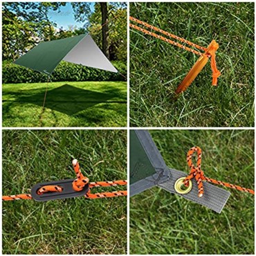 Ryaco Camping Zeltplane 3m x 3m Tarp für Hängematte wasserdicht Leicht Kompakt Zeltunterlage Picknickdecke Hammock für Camping Outdoor Plane für Ourdoor Camping MEHRWEG