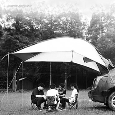 XYF Zeltplane Tarp Autodachzelt Campingplanenschutz Zelt Tarp Wasserdicht Markisen Regenschutz Tragbarer SUV Sonnendach UV-Schutz Mit Stützstangen Für 3-5 Personen