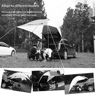 XYF Zeltplane Tarp Autodachzelt Campingplanenschutz Zelt Tarp Wasserdicht Markisen Regenschutz Tragbarer SUV Sonnendach UV-Schutz Mit Stützstangen Für 3-5 Personen
