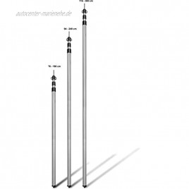 normani Zeltstange Aufstellstange Aluminium Teleskopstange Tarpstange Stützstange mit Befestigungsösen Stufenlos Höhenverstellbar von 94 cm bis 300 cm