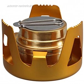 DZRZVD Mini Alcohol Backpacking Stove Lightweight Brass Spirit Burner with Aluminium Stand for Camping Hiking and Picnic Gold
