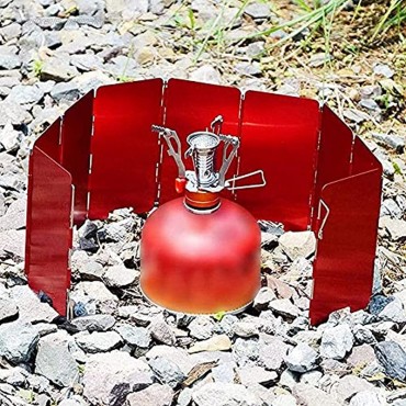 FeelMeet Camping-Herd Windschutzscheibe Faltbare Oxidations-windschirm Mit Aufbewahrungsbox Für Camping-Picknick 10pcs Rot