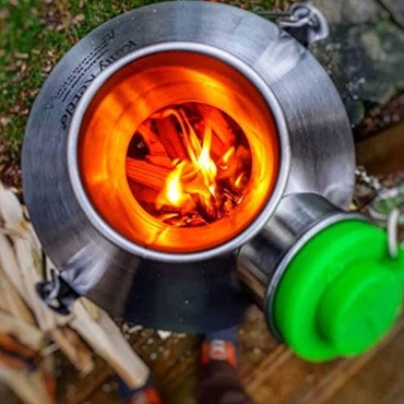 Kelly Kettle Camp Stove Stainless Steel Boils Water Within Minutes Uses Natural Fuel and Enables You to Rehydrate Food or Cook a Meal Large Base Camp