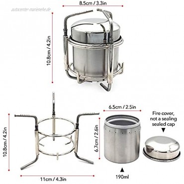 Lixada Camping Alcohol Stove Stainless Steel Ultralight Folding Liquid Stove with Rack Support Stand for Camping Picnic BBQ Cooking