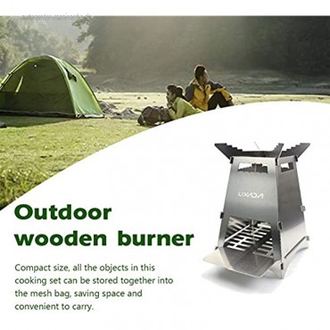 Lixada Campingkocher Holzofen Tragbar Kompakt Edelstahl Titanium Holz Herd für Picknick BBQ Camping Wandern