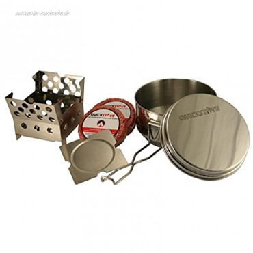 QuickStove Portable Cook Kit Multi-Fuel Stove Stainless Steel Pot and Fuel
