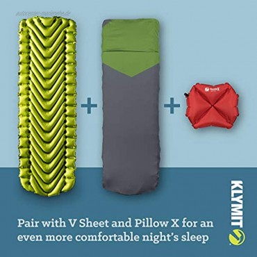 Klymit Statische V2-Schlafmatte Ultraleicht 12% Leichter ideal für Camping Wandern Reisen und Rucksackreisen