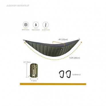 OneTigris Isomatten Underblanket für Hängematten Armee Grün für Winter |MEHRWEG Verpackung