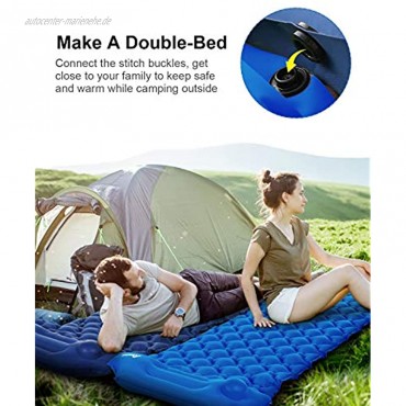 Relefree Camping Isomatte tragbare feuchtigkeitsbeständige ultraleichte Schlafmatte schnell aufblasbar mit Presspumpe geeignet für Camping Outdoor