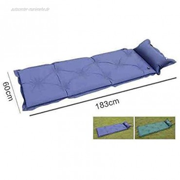 Camping Aufblasbare Schlafmatte Matratze Selbstaufblasbare Outdoor-Roll-Up-Schaumbett mit Kissen Dicke tragbare Isomatte grün * L.
