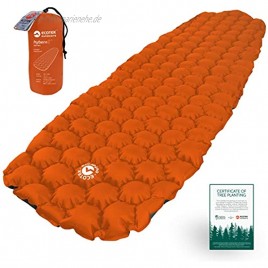 ECOTEK Outdoors Hybern8 ultraleichte aufblasbare Isomatte zum Wandern Backpacken Campen – Konturiertes FlexCell-Design – Perfekt für Schlafsäcke Hängematten