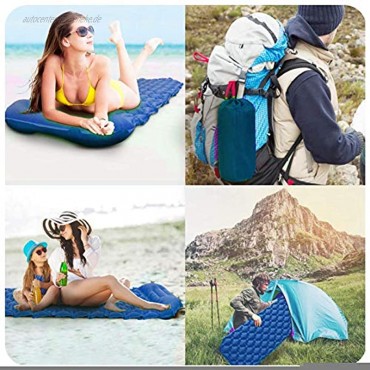 HEPU Doppel Super Komfort Isomatte Selbstaufblasbare Luftmatratze Mit Kissen Ultraleichte Tragbare Isomatte für Outdoor,Feuchtigkeitsfes für Wandern,Backpacking,Camping,StrandRoyal Blue
