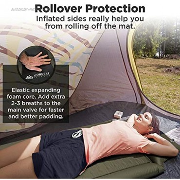 IFORREST Isomatte mit Armlehne & Kissen – Überrollschutz – Ultra-bequeme Campingmatratze – selbstaufblasendes Luftbett L XL
