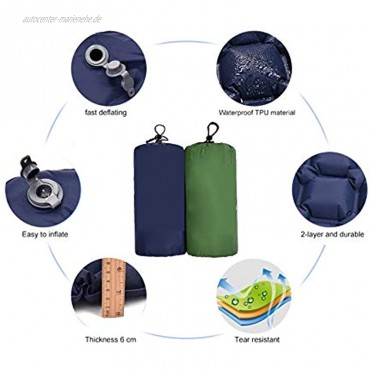 WYYUE Doppel Isomatte Selbstaufblasbare Campingmatratze mit 2 Selbstaufblasenden Kissen für Wandern Reisen Backpacking Strand