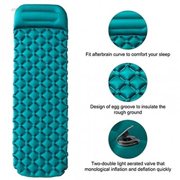 Ybqy Isomatte Outdoor Camping Luftmatratze Mit Kissen 190 * 60 * 5 cm Isomatte Aufblasbare Matte for Klettern Wandern Reise Luftmatratze Tend Bett